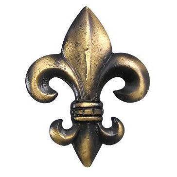 COPPER MOUNTAIN HARDWARE 2 5/8 Inch Fleur de Lis Knob (Antique Brass Finish)