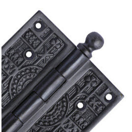 COPPER MOUNTAIN HARDWARE 4 x 4 Ball Tipped Victorian Solid Brass Hinge (Oil Rubbed Bronze Finish)