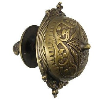 COPPER MOUNTAIN HARDWARE Mechanical Doorbell  Eastlake Style (Antique Brass Finish)