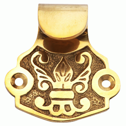 Copper Mountain Hardware Solid Brass Fleur De Lis Sash Lift (Polished Brass Finish)