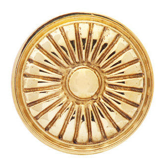 COPPER MOUNTAIN HARDWARE 1 1/3 Inch Solid Brass Vintage Fan Knob (Polished Brass Finish)