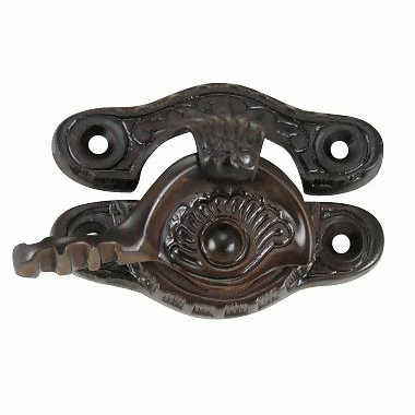 Copper Mountain Hardware Eastlake Pattern Solid Brass Window Lock (Oil Rubbed Bronze Finish)