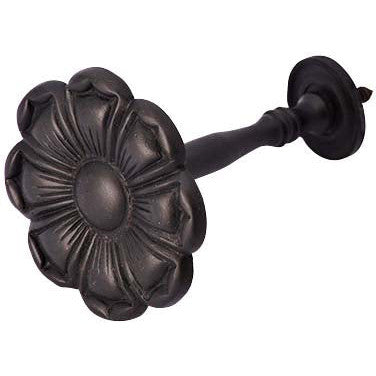 COPPER MOUNTAIN HARDWARE 2 7/8 Inch Wide Solid Brass Curtain Tie Back - Large Flower Button (Oil Rubbed Bronze)