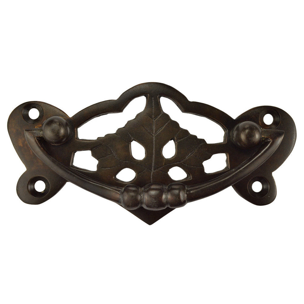 COPPER MOUNTAIN HARDWARE 4 Inch Solid Brass Ornate Broken Leaf Bail Pull  (Oil Rubbed Bronze)