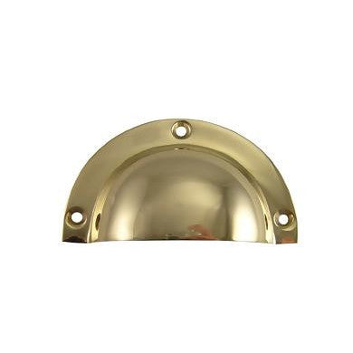 COPPER MOUNTAIN HARDWARE 3 1/2 Inch Solid Brass Traditional Cup Pull (Polished Brass Finish)