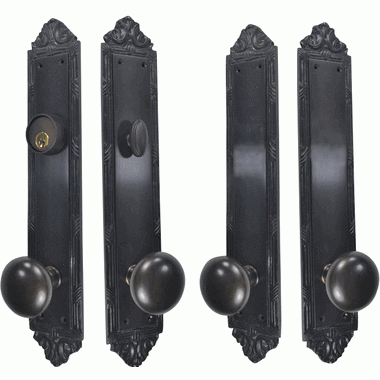 COPPER MOUNTAIN HARDWARE Ribbon & Reed Oval Deadbolt Entryway Set (Oil Rubbed Bronze Finish)