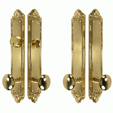 COPPER MOUNTAIN HARDWARE Ribbon & Reed Oval Deadbolt Entryway Set (Polished Brass Finish)