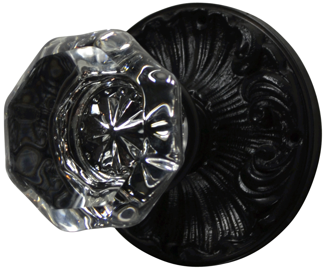 COPPER MOUNTAIN HARDWARE Romanesque Octagon Glass Door Knob in Several Finishes