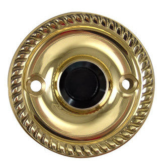 COPPER MOUNTAIN HARDWARE Solid Brass Georgian Roped Doorbell (Polished Brass Finish)