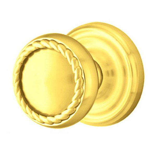 EMTEK Solid Brass Rope Door Knob Set With Regular Rosette