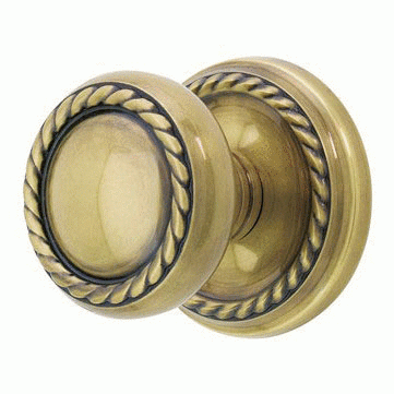 EMTEK Solid Brass Rope Door Knob Set With Rope Rosette