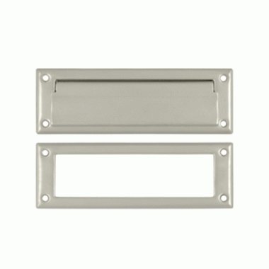 DELTANA 8 7/8 Inch Brass Mail & Letter Flap Slot (Satin Nickel Finish)