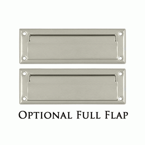 DELTANA 8 7/8 Inch Brass Mail & Letter Flap Slot (Satin Nickel Finish)