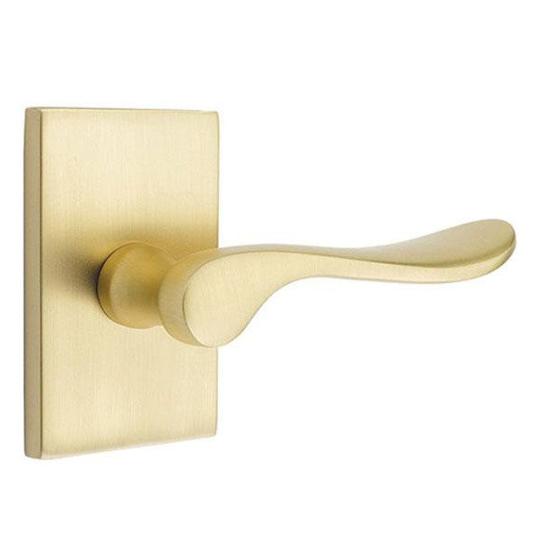 EMTEK Emtek Solid Brass Luzern Lever With Modern Rectangular Rosette