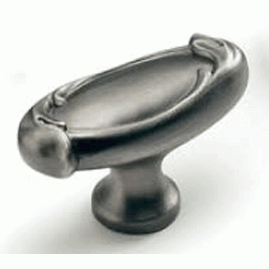 SCHAUB 1 7/8 Inch French Farm Oval Knob (Antique Nickel Finish)