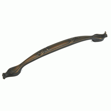 SCHAUB 16 1/2 Inch (12 Inch c-c) French Farm Appliance Pull (Ancient Bronze Finish)