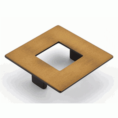 SCHAUB 3 1/2 Inch (2.50 Inch c-c) Finestrino Square Pull (Burnished Bronze Finish)