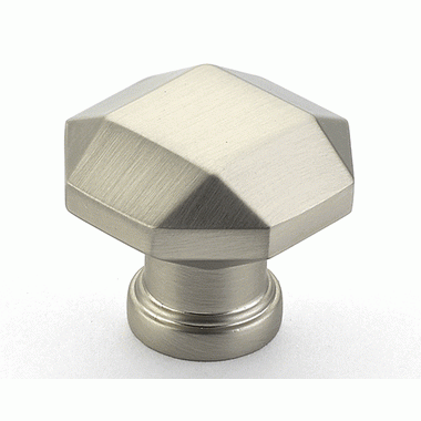 SCHAUB 1 1/4 Inch Menlo Park Diamond Cut Knob (Satin Nickel Finish)