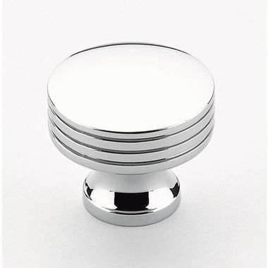 SCHAUB 1 1/4 Inch Menlo Park Modern Round Knob (Polished Chrome Finish)