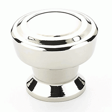 SCHAUB 1 1/4 Inch Menlo Park Classic Round Knob (Polished Nickel Finish)