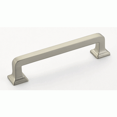 SCHAUB 4 3/4 Inch (4 Inch c-c) Menlo Park Pull (Satin Nickel Finish)