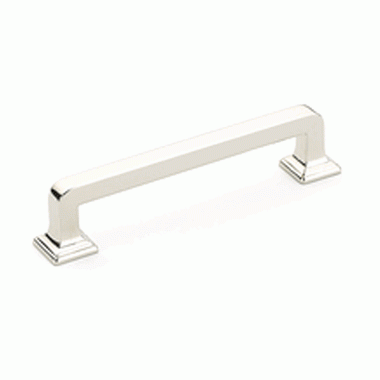 SCHAUB 4 3/4 Inch (4 Inch c-c) Menlo Park Pull (Polished Nickel Finish)