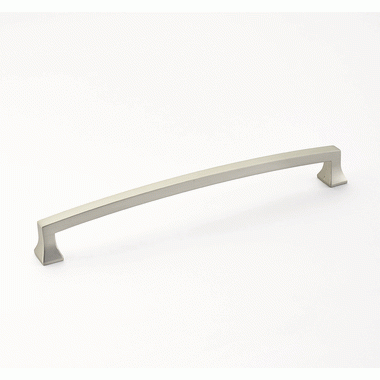 SCHAUB 8 1/2 Inch (8 Inch c-c) Menlo Park Pull (Satin Nickel Finish)