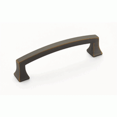 SCHAUB 4 1/2 Inch (4 Inch c-c) Menlo Park Pull (Ancient Bronze Finish)