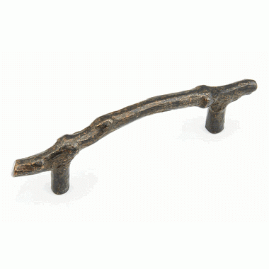 SCHAUB 6 Inch (4 Inch c-c) Mountain Branch Pull (Ancient Bronze Finish)