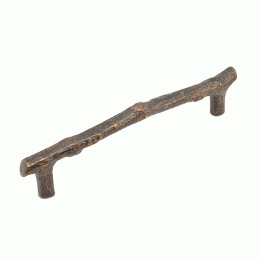 SCHAUB 7 1/4 Inch (6 Inch c-c) Mountain Branch Pull (Ancient Bronze Finish)