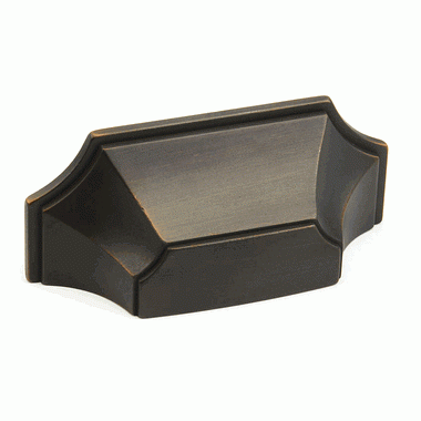 SCHAUB 4 3/8 (3 Inch c-c) Empire Cup Pull (Ancient Bronze Finish)