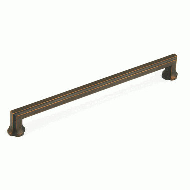 SCHAUB 13 1/8 Inch (12 Inch c-c) Empire Pull (Ancient Bronze Finish)