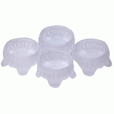 Copper Mountain Hardware Set of 4 - Clear Frosted Caprice Pattern (Cambridge Glass)