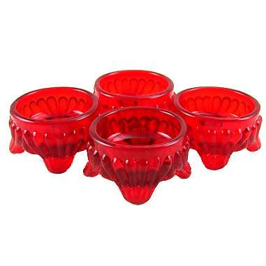 Copper Mountain Hardware Set of 4 Salt Cellar Caprice Pattern (Cambridge Glass Caprice Pattern)