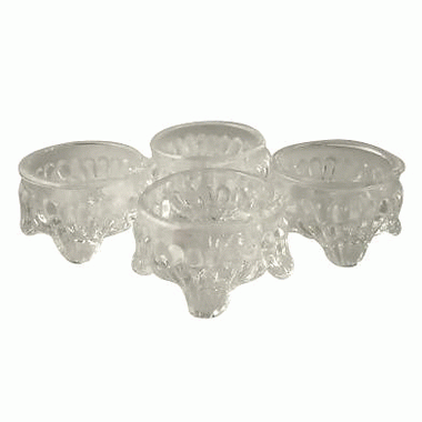 Copper Mountain Hardware Set of 4 Salt Cellar Caprice Pattern (Cambridge Glass Caprice Pattern)