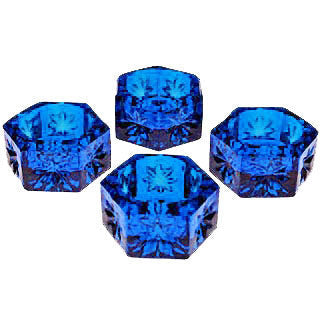 Copper Mountain Hardware Set of 4 Salt Cellars - Cobalt Blue Hexagonal Open Salt Cellar