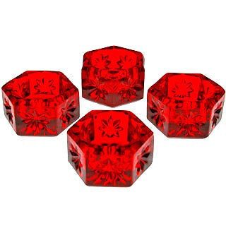 Copper Mountain Hardware Set of 4 Salt Cellars - Ruby Red Hexagonal Open Salt Cellar