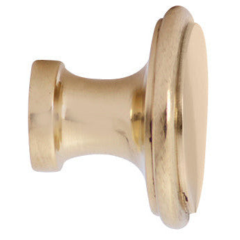 COPPER MOUNTAIN HARDWARE 1 1/4 Inch Brass Flat Top Cabinet Knob (Polished Brass Finish)