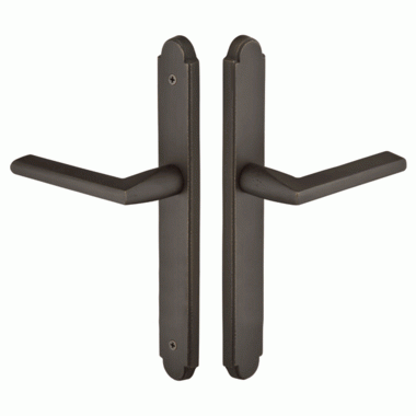 EMTEK Solid Brass Arched Euro Style Dummy Pair Multi Point Lock Trim (Medium Bronze Finish)