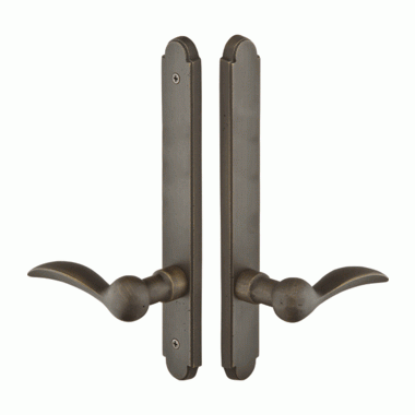 EMTEK Solid Brass Arched Style Dummy Pair Multi Point Lock Trim (Medium Bronze Finish)