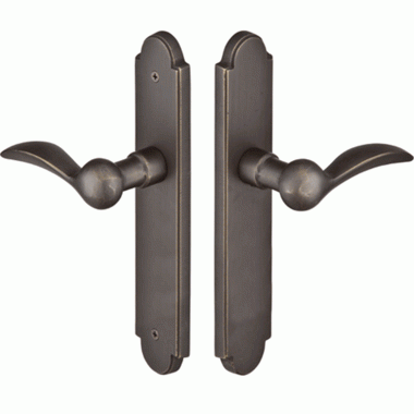 EMTEK Solid Brass Arched Style Dummy Pair Multi Point Lock Trim (Medium Bronze Finish)