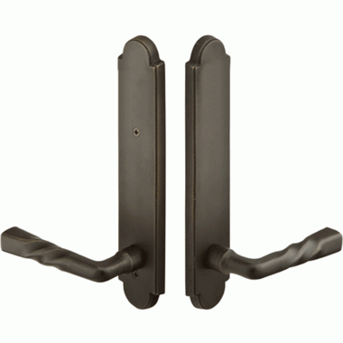 EMTEK Solid Brass Arched Style Dummy Pair Multi Point Lock Trim (Medium Bronze Finish)