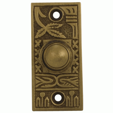 COPPER MOUNTAIN HARDWARE Solid Brass Broken Leaf Door Bell (Antique Brass Finish)