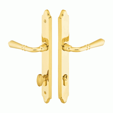 EMTEK Solid Brass Concord Euro Keyed Style Multi Point Lock Trim (Polished Brass Finish)