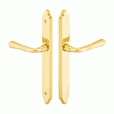 EMTEK Solid Brass Concord Euro Style Dummy Pair Multi Point Lock Trim (Polished Brass Finish)