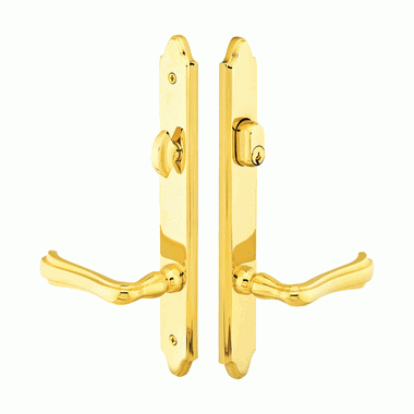 EMTEK Solid Brass Concord Keyed Style Multi Point Lock Trim (Polished Brass Finish)