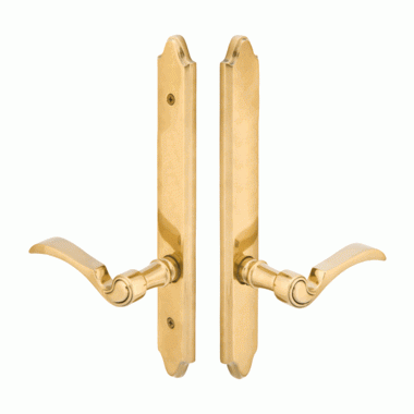 EMTEK Solid Brass Concord Style Dummy Pair Multi Point Lock Trim (Antique Brass Finish)