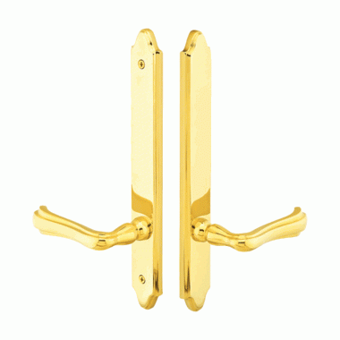 EMTEK Solid Brass Concord Style Dummy Pair Multi Point Lock Trim (Polished Brass Finish)