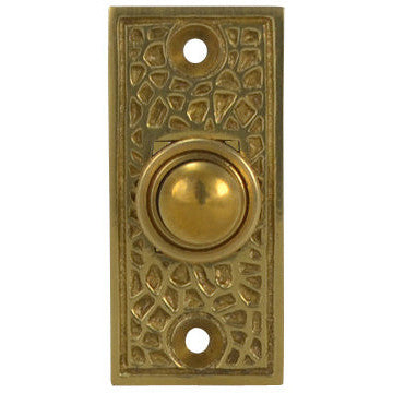 COPPER MOUNTAIN HARDWARE Craftsman Style Door Bell In Solid Brass (Polished Brass Finish)