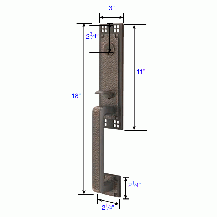 EMTEK Emtek 3308 Craftsman One Piece Single Cylinder Mortise Handleset